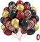 60pcs 12" Black, Burgundy & Gold Balloons – Confetti Balloons for Maroon-Themed Party, Birthday & Baby Shower Decor